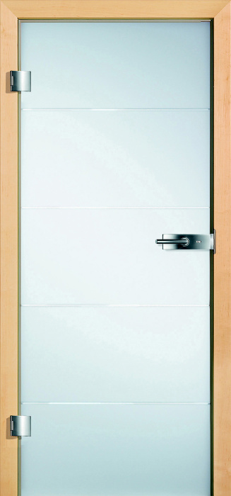 KUNEX City_Ganzglastür_Ahorn_Design_21_S_Satinato_Rillenschliff