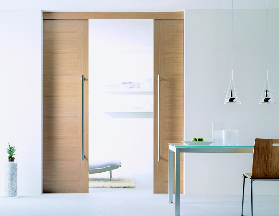 KUNEX Image_Schiebetürelement_raumhoch_2-flügelig_Casa 15_Eiche polar_mit_Blende